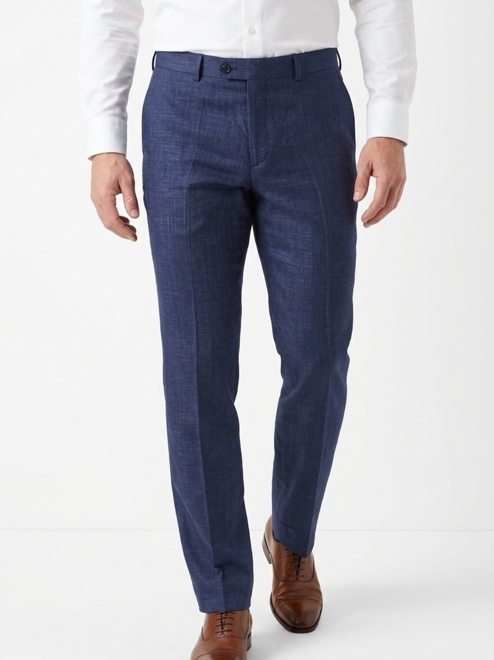 COPPLEY | Cade Men’s 44W 36R Blue Super 110s Wool Dress Pants Canada